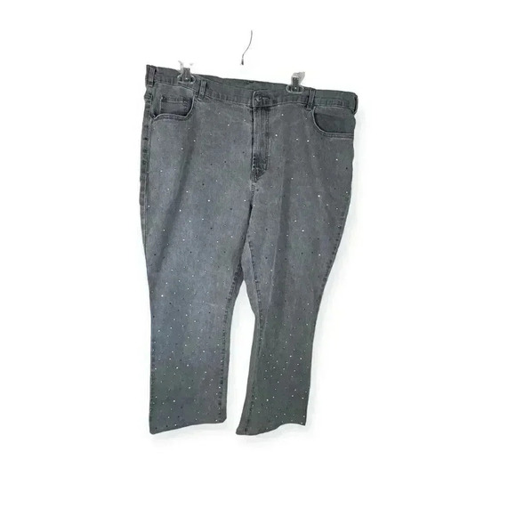 DG2 Diane Gilman gray Jean denim pants with studs - Picture 1 of 10